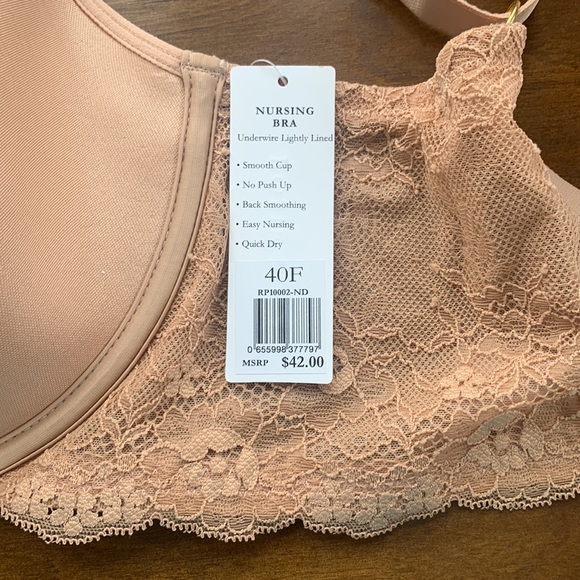 NWT Rosie Pope maternity bra 40F Underwire lightly lined nursing bra - Picture 2 of 7